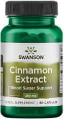 Swanson Cinnamon Extract 250 mg (Extrakt ze skořice), 90 kapslí