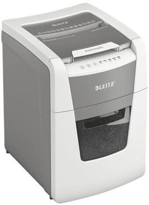Leitz IQ AutoFeed 150 P5 (80140000) kancelárska skartovačka, automatická a manuálna skartácia, 150 listov A4 naraz, veľmi nízka hlučnosť, krížový rez DIN P4, objem koša 44 l, technológia proti zaseknutiu papiera