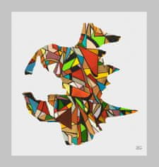 D&M ART POURING Abstract 1-39-8A. Geometric Cubism Color Art 70x80 cm.