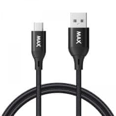 MAX kabel USB 2.0 - micro USB, 1 m, opletený, černý (UCM1B)