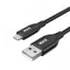 MAX kabel MFi Lightning - USB 2.0, 1 m, opletený, černý (UCL1B) - rozbaleno