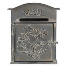 Clayre & Eef Poštovní schránka Mail šedá 26 x 31 cm