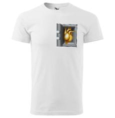 Pánské tričko Zlaté srdce - Velikost - XS;Barva trička - Bílá