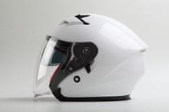 MAXX OF 878 Skútrová helma otevřená s plexi a sluneční clonou - bílá, XXL
