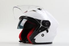 MAXX OF 878 Skútrová helma otevřená s plexi a sluneční clonou - bílá, XXL