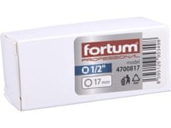 Fortum Hlavice nástrčná (4700817) hlavice nástrčná rázová, 1/2&quot;, 17mm, L 86mm, CrMoV