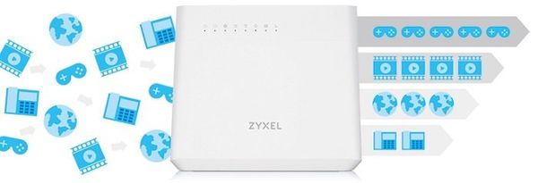 Bezdrátový Wi-Fi router  Zyxel VMG8825-T50K (VMG8825-T50K-EU01V1F) 2 frekvenční pásma 2,4 GHz 5 GHz výkon 1200 4800 Mbps