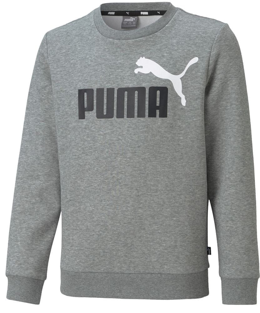Puma chlapecká mikina ESS+ 2 Col Big Logo Crew FL 58698603 110 šedá