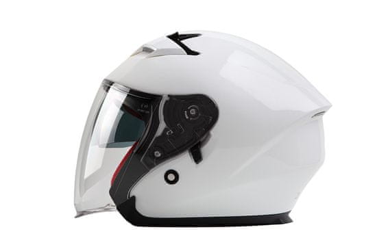 MAXX OF 878 Skútrová helma otevřená s plexi a sluneční clonou - bílá
