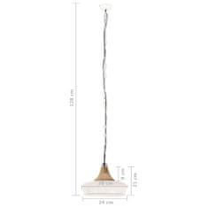 Greatstore Industriální závěsná lampa bílá železo a masivní dřevo 26cm E27