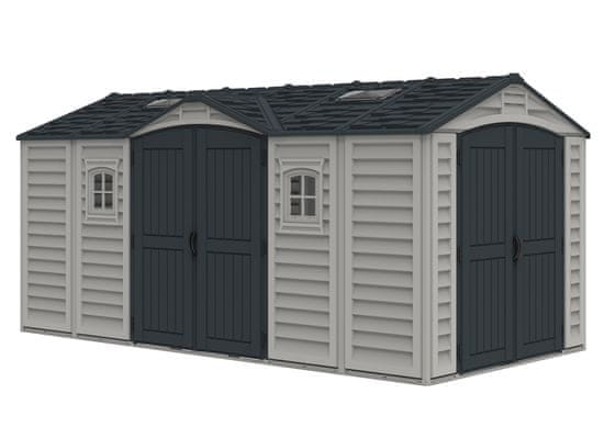 Duramax Zahradní domek Apex Pro 15'x8', 12 m² - šedý/antracit + podlahová konstrukce 40216