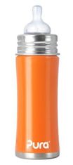 Purakiki Kojenecká lahev nerezová 325 ml oranžová