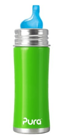 Purakiki Kojenecká lahev nerezová 325 ml - pítko 6+ zelená