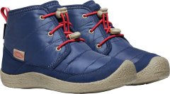 KEEN dětská zimní kotníčková obuv Howser II Chukka Wp Blue Depths/Red Carpet 32/33 tmavě modrá