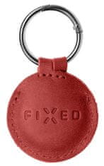 FIXED Pouzdro Case for AirTag z pravé hovězí kůže s karabinou FIXWAT-C2-RD, červené