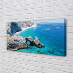 tulup.cz Obrazy na plátně Řecko Beach břehu moře 100x50 cm