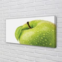 tulup.cz Obrazy na plátně Jablko zelená vodní kapky 140x70 cm