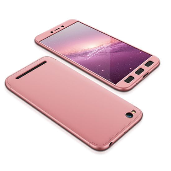 GKK Ochranné pouzdro GKK 360 - Přední a zadní kryt celého mobilu pro Xiaomi Redmi 5A - Slabě Růžová KP15703