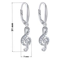 Silvego Designové stříbrné náušnice houslový klíč JJJED1098