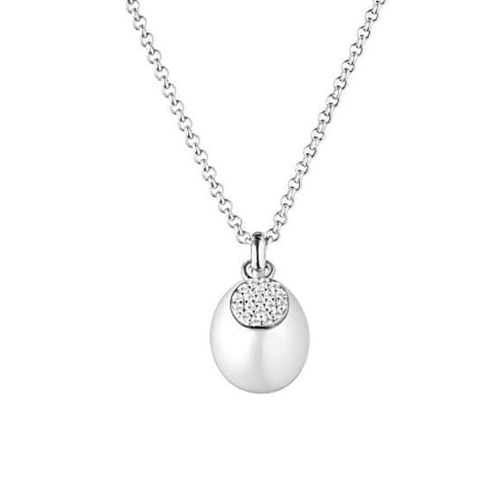 Silvego Elegantní stříbrný náhrdelník s perlou Ilaria GRP20479PW (řetízek, přívěsek)