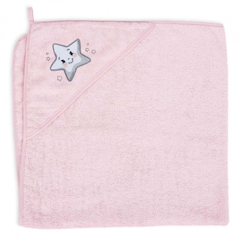 Levně Ceba Baby Osuška s kapucí Froté 100 x 100 Star Pink