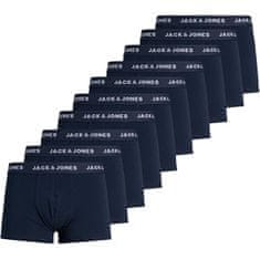 Jack&Jones 10 PACK - pánské boxerky JACSOLID 12189937 Navy Blazer (Velikost L)