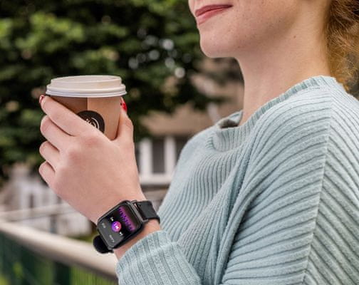 Niceboy X-fit Watch Lite okosóra nagy teljesítményű okosóra Bluetooth 5.0 értesítés telefonról Android iOS hosszú akkumulátor-üzemidő alvásfigyelés SpO2 pulzusmérés vérnyomásmérés LCD kijelző nagy teljesítményű megfizethető óra sport módok zenelejátszó vezérlése