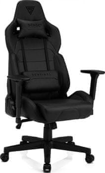 Sentinel černá pogumovaná kolečka nastavitelná výška sedací plochy ergonomické tvarování a polstrování