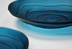 AXUM Bohemia LAGO skleněná dekorativní mísa d250 mm z masivního matného modrého skla