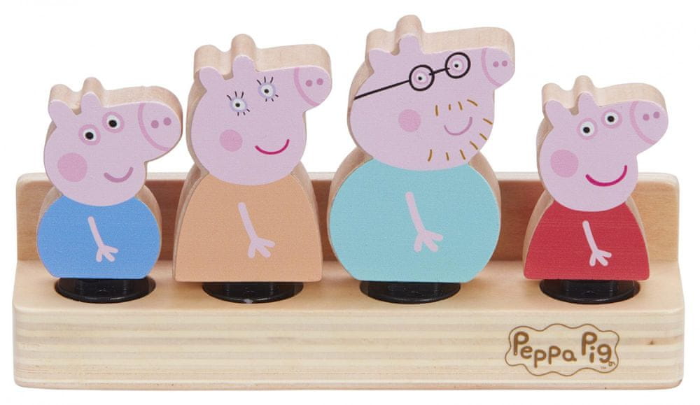 TM Toys Peppa Pig Dřevěná rodinka 4 figurky