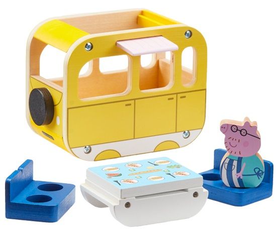 TM Toys Peppa Pig dřevěný karavan + figurka Tatínek