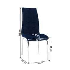 ATAN Jídelní židle GERDA NEW - modrá / chrom