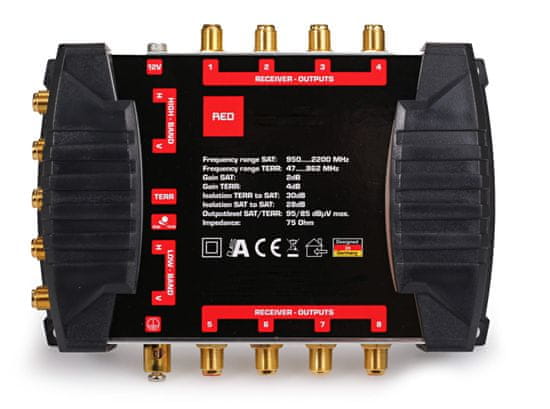 EVERCON aktivní rozbočovač RED-508 s 8 výstupy , útlum 0 dB