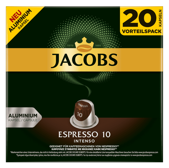 Jacobs Espresso intenzita 10, 20 ks kapslí pro Nespresso®*