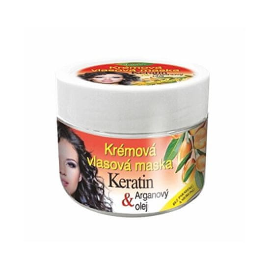 Bione Cosmetics Krémová vlasová maska Keratin + Arganový olej 260 ml