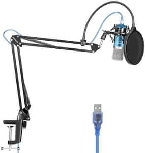 moderní kondenzátorový mikrofon neewer nw-700 absorbér otřesů ochrana před větrem propojovací kabel dynamické nahrávky vykreslené detaily snadná přenosnost