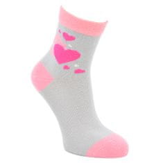 dívčí bavlněné růžové vzorované ponožky 8100321 3-pack, růžová, 19-22