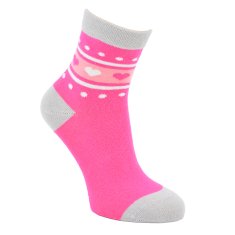 RS dívčí bavlněné růžové vzorované ponožky 8100321 3-pack, fuchsiová, 19-22