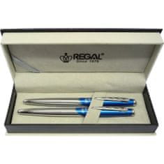 Regal Kuličkové pero + roller Regal Themis modré - 25024RB