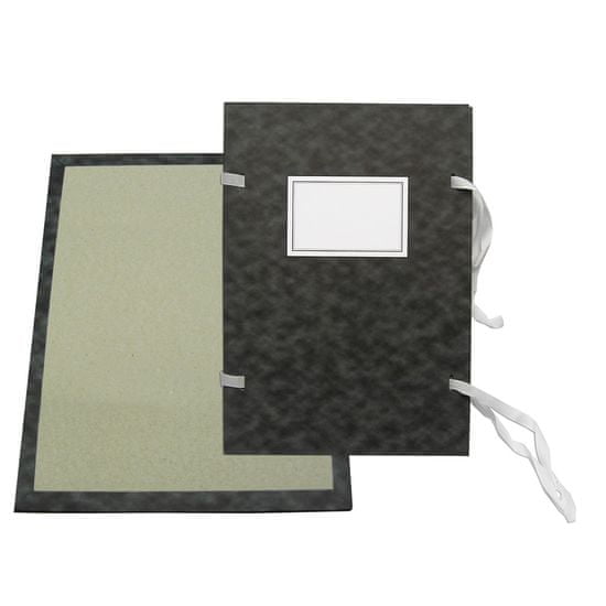 Caesar Office Spisové desky s tkanicí A4 mramor černé se štítkem - 4 balení