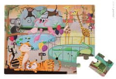 Janod Puzzle dotykové Den v zoologické zahradě s texturou 20 ks