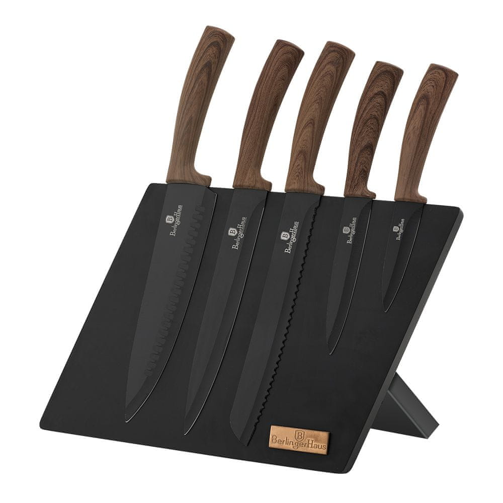 Berlingerhaus Sada nožů s magnetickým stojanem 6 ks Ebony Line Rosewood - použité