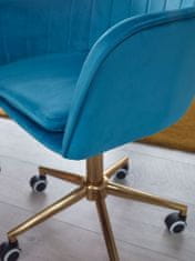 Bruxxi Kancelářská židle Silen, samet, modrá