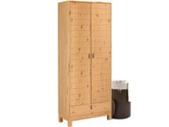 Danish Style Šatní skříň Lous, 180 cm, přírodní dřevo