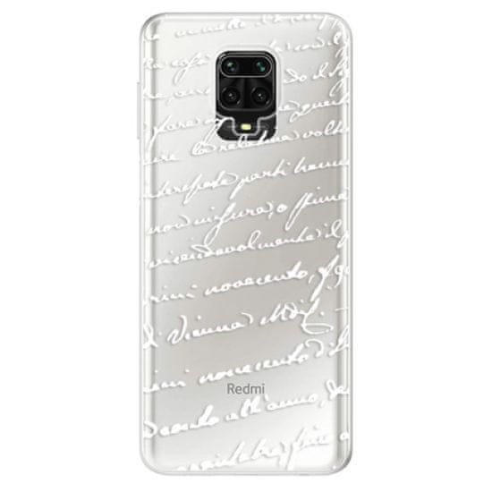 iSaprio Silikonové pouzdro - Handwriting 01 - white pro Xiaomi Redmi Note 9 Pro
