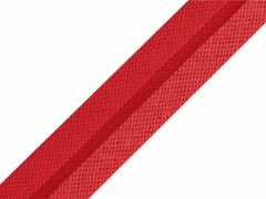 Kraftika 49m červená šikmý proužek bavlněný šíře 20 mm zažehlený