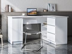 nabbi Rohový PC stolek Alsen - bílá