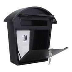 Rottner Jesolo poštovní schránka černá | Cylindrický zámek | 36 x 38 x 13.5 cm