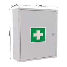 Rottner MK1 nástěnná lékárnička bílá | Cylindrický zámek | 31.5 x 36 x 11 cm