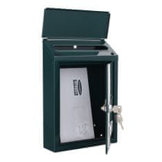 Rottner Udine poštovní schránka zelená | Cylindrický zámek | 21.5 x 30 x 7 cm